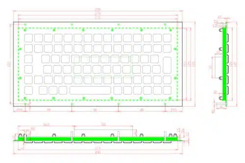 Metalltastatur NHKT-A290-FN-DWP-Drawing