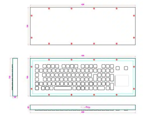 Metalltastatur NHKT-A420-TP-KP-FN-DT-DWP