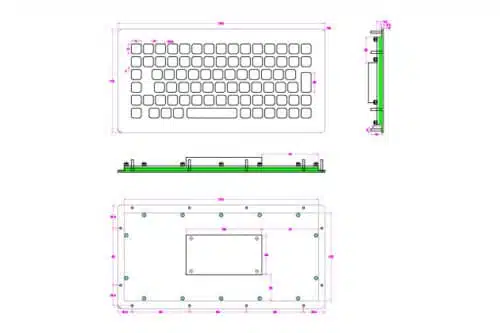 Metalltastatur NHKT-B290-FN-DWP-Front