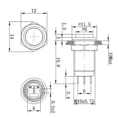 Drucktaster DIOH-GQ10H