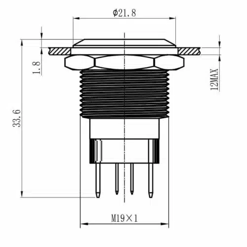 Hochstrom Drucktaster D19C