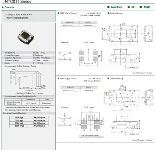 Datenblatt Mikrotaster-Tact-Switch-NTC011