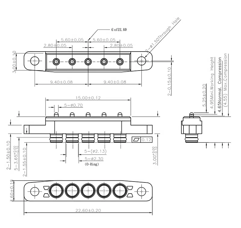 Pogo Pin Connector SVPC-P2352MF01-05A280HT-drawing