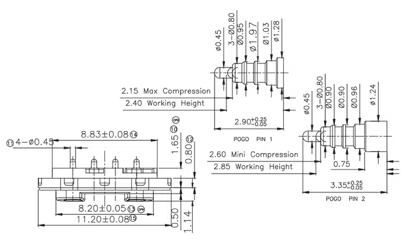 Wasserdichter Federkontaktstecker SVPC-P2988MM03-04C180HB
