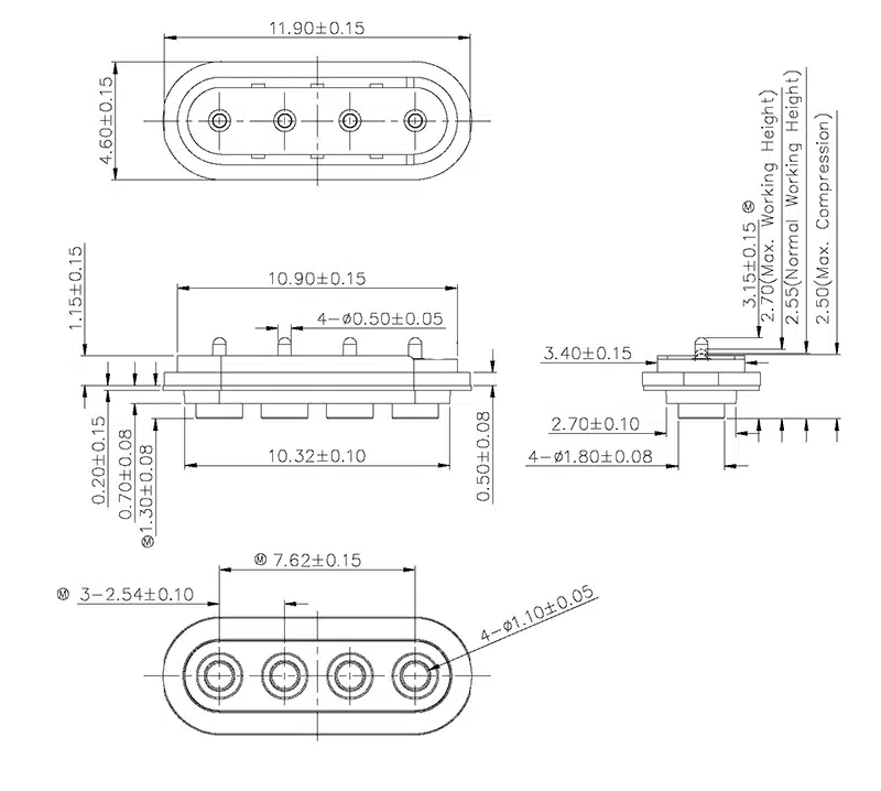 Pogo Pin Connector SVPC-P5875MF01-04A250HT