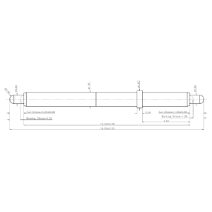 Double-Ended Federkontakt SVXP-D-C478-01 Technische Zeichnung des Double-Ended-Federkontakts SVXP-D-C478-01 mit Abmessungen