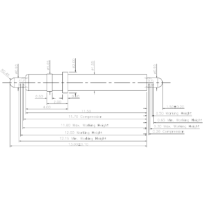 Double-Ended Federkontakt SVXP-D-NC309-01PA Technische Zeichnung des Double-Ended-Federkontakts SVXP-D-NC309-01PA mit Abmessungen