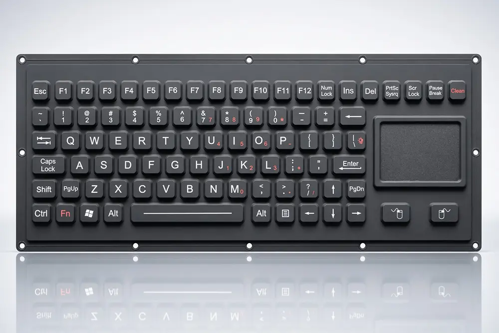 Robuste Spezialtastatur NHKT-M330TP mit integriertem Touchpad, Funktionstasten und zwei Maustasten